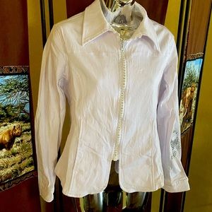 Womens Lady Noiz white jean jacket with